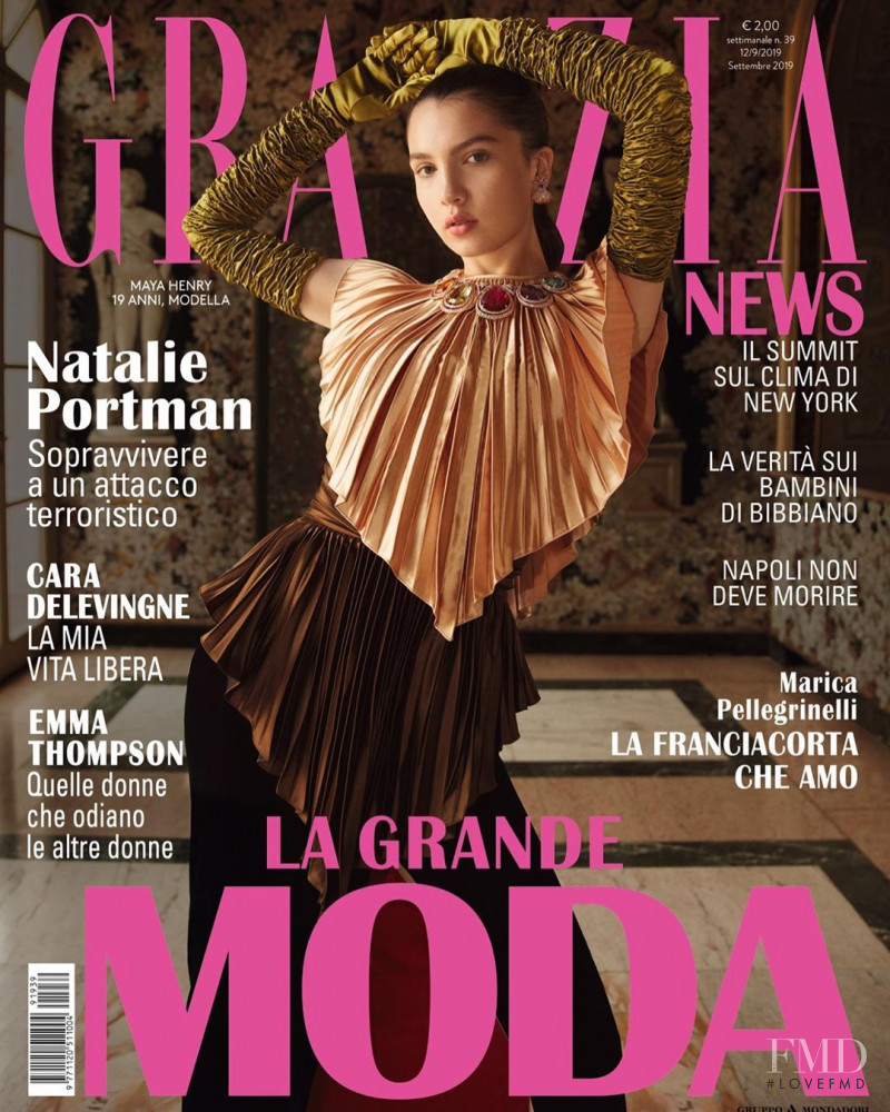 Maya Henry featured on the Grazia Italy cover from September 2019