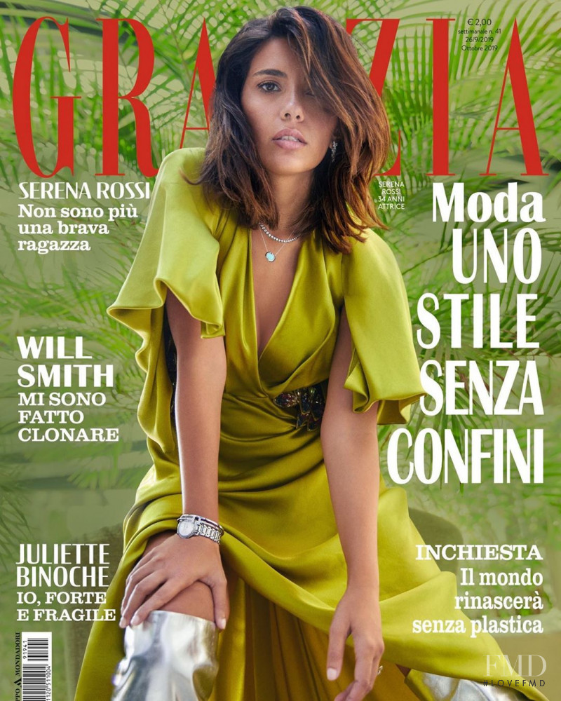 Serena Rossi featured on the Grazia Italy cover from September 2019