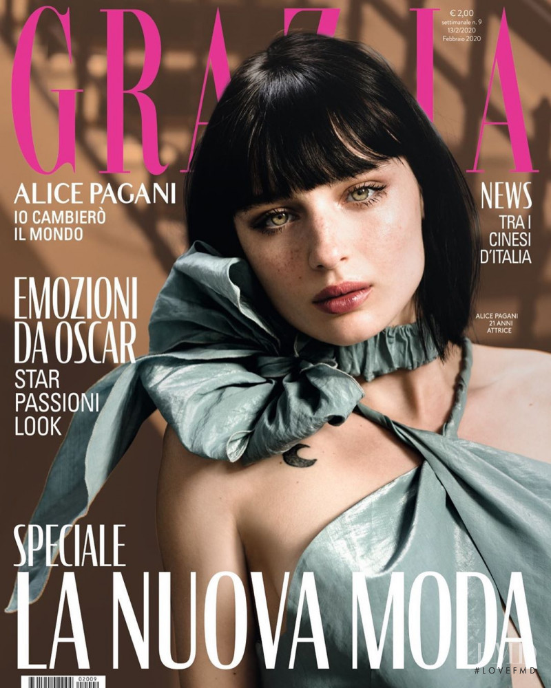 Alice Pagani featured on the Grazia Italy cover from February 2020