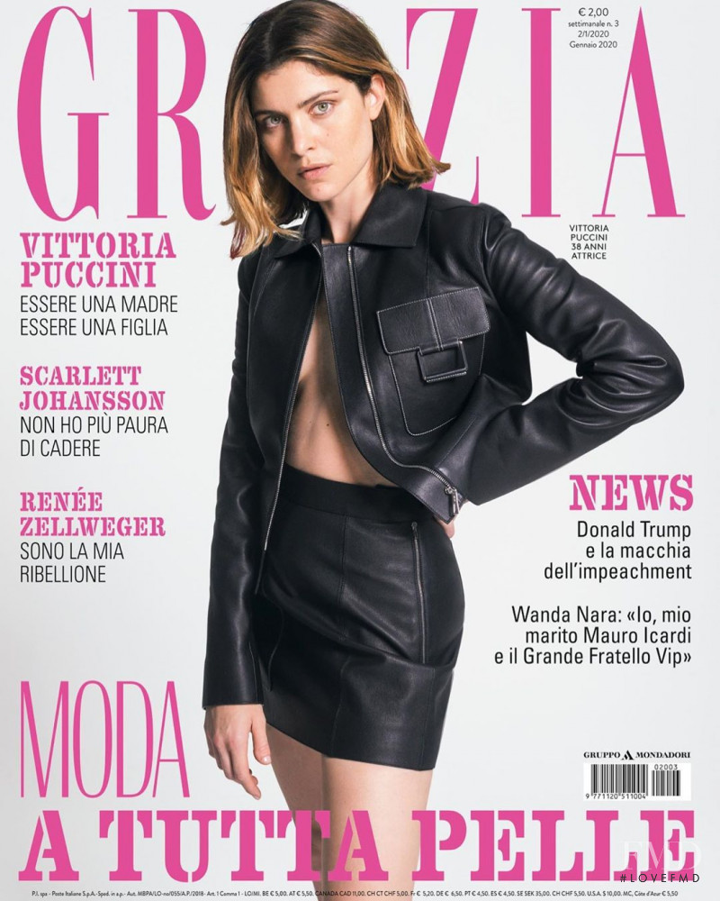 Vittoria Puccini featured on the Grazia Italy cover from January 2020