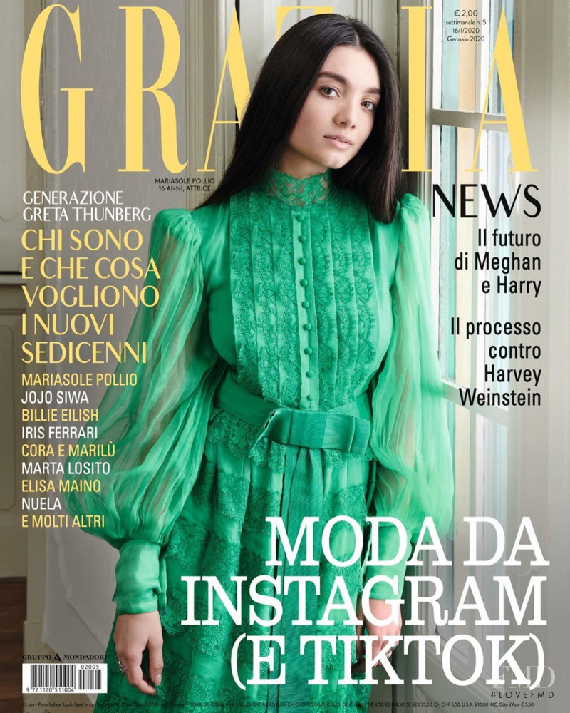 MariasolePollio featured on the Grazia Italy cover from January 2020