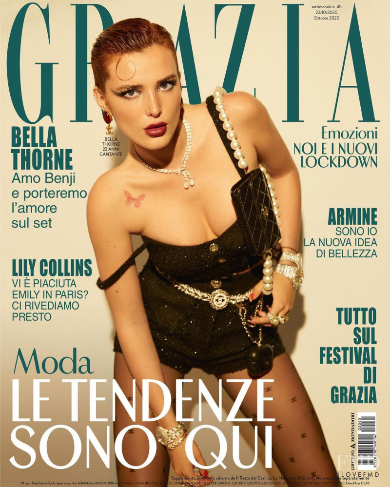 Bella Thorne  featured on the Grazia Italy cover from October 2020