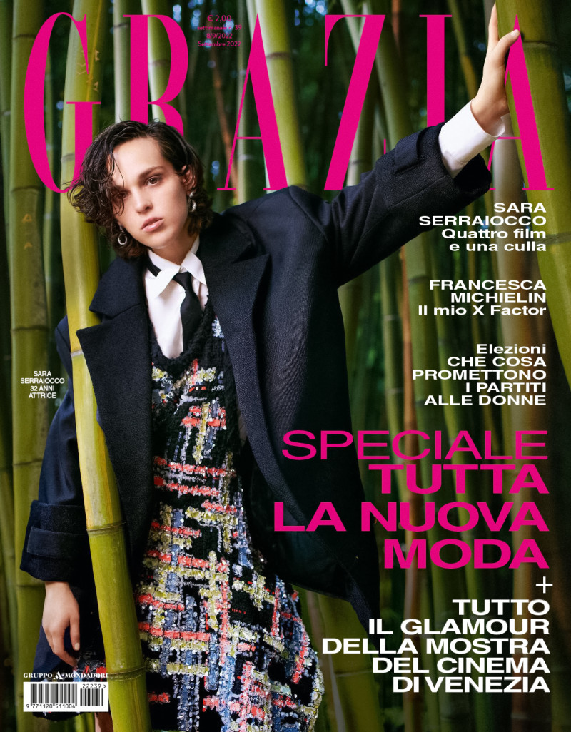 Sara Serraiocco featured on the Grazia Italy cover from September 2022