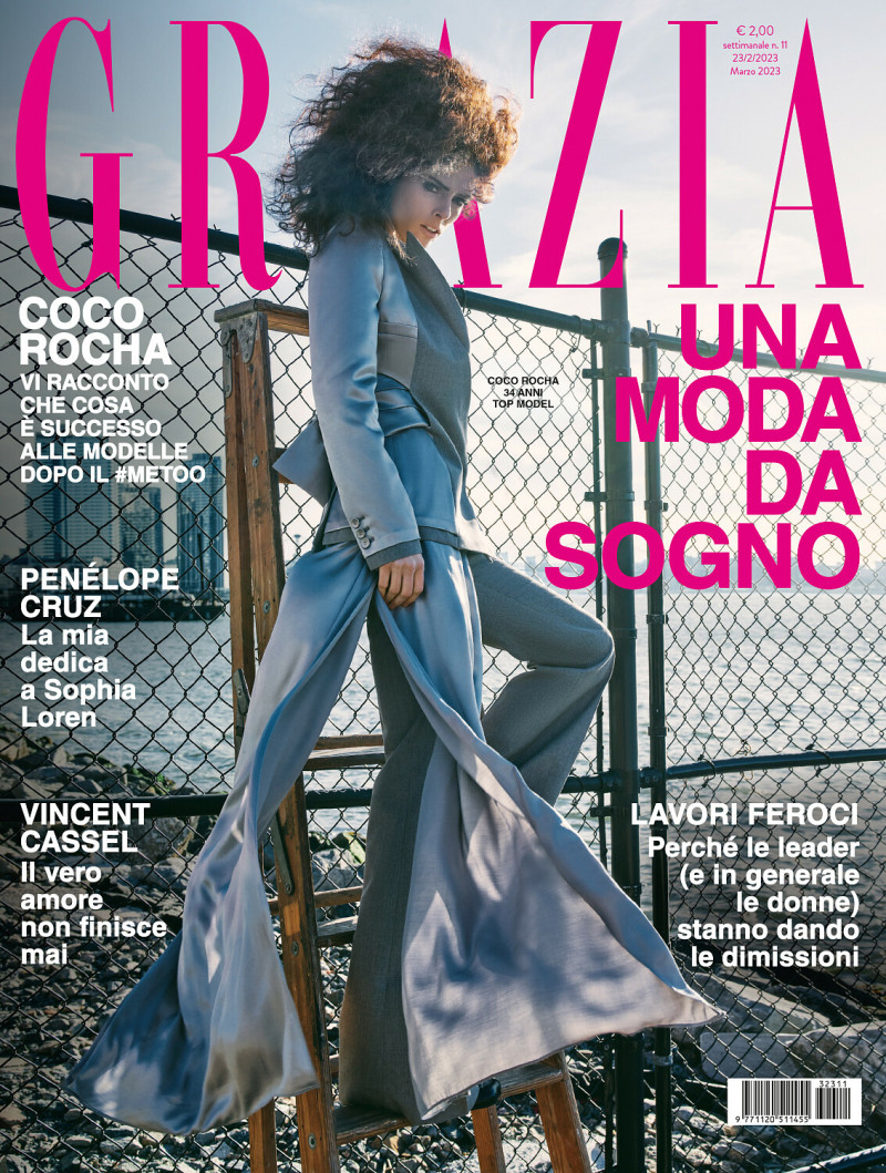 Coco Rocha featured on the Grazia Italy cover from February 2023