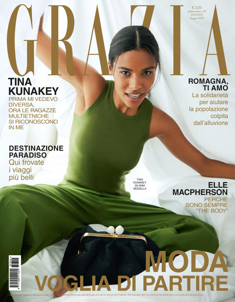 Tina Kunakey di Vita featured on the Grazia Italy cover from May 2023