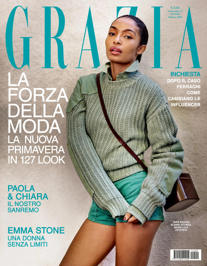 Yara Shahidi featured on the Grazia Italy cover from February 2024
