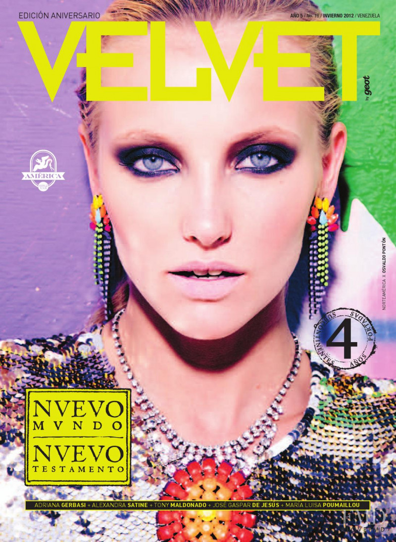 Emily van Raay featured on the Velvet Venezuela cover from December 2012