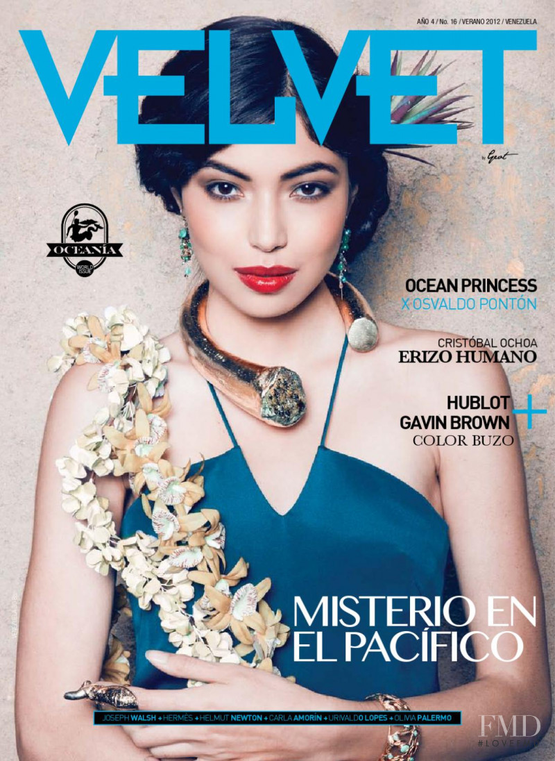 Stephania Serrano featured on the Velvet Venezuela cover from June 2012