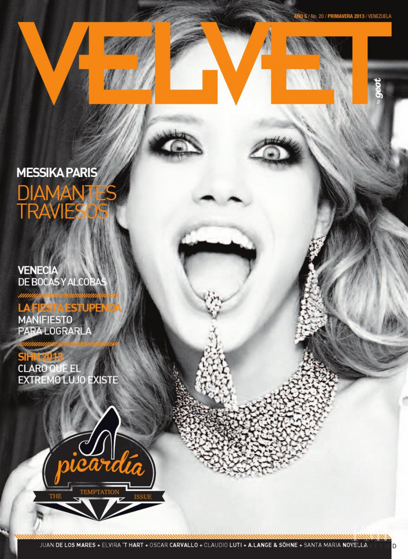 Julie Ordon featured on the Velvet Venezuela cover from March 2013