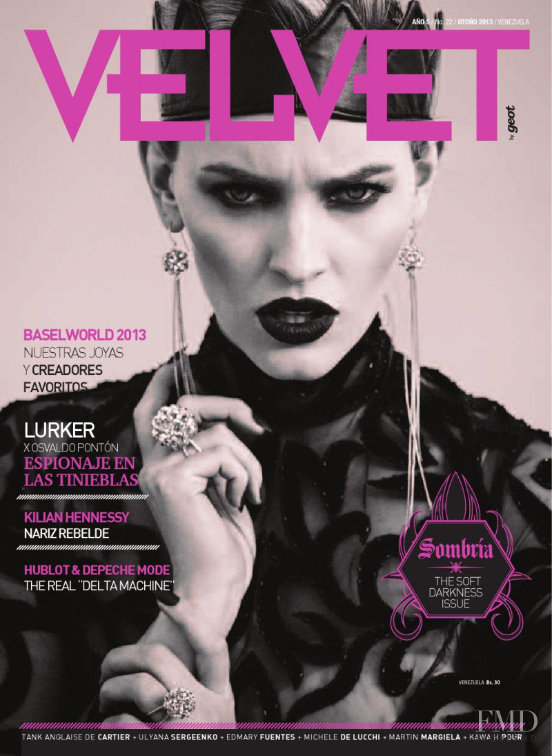 Pernilla Fransander featured on the Velvet Venezuela cover from September 2013