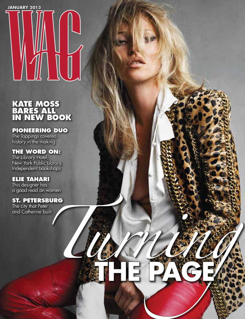 Kate Moss featured on the WAG cover from January 2013
