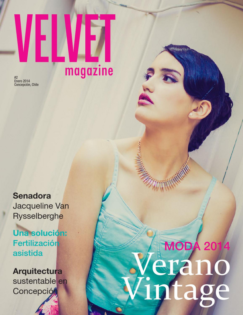 Andrea del Solar featured on the Velvet Chile cover from January 2014