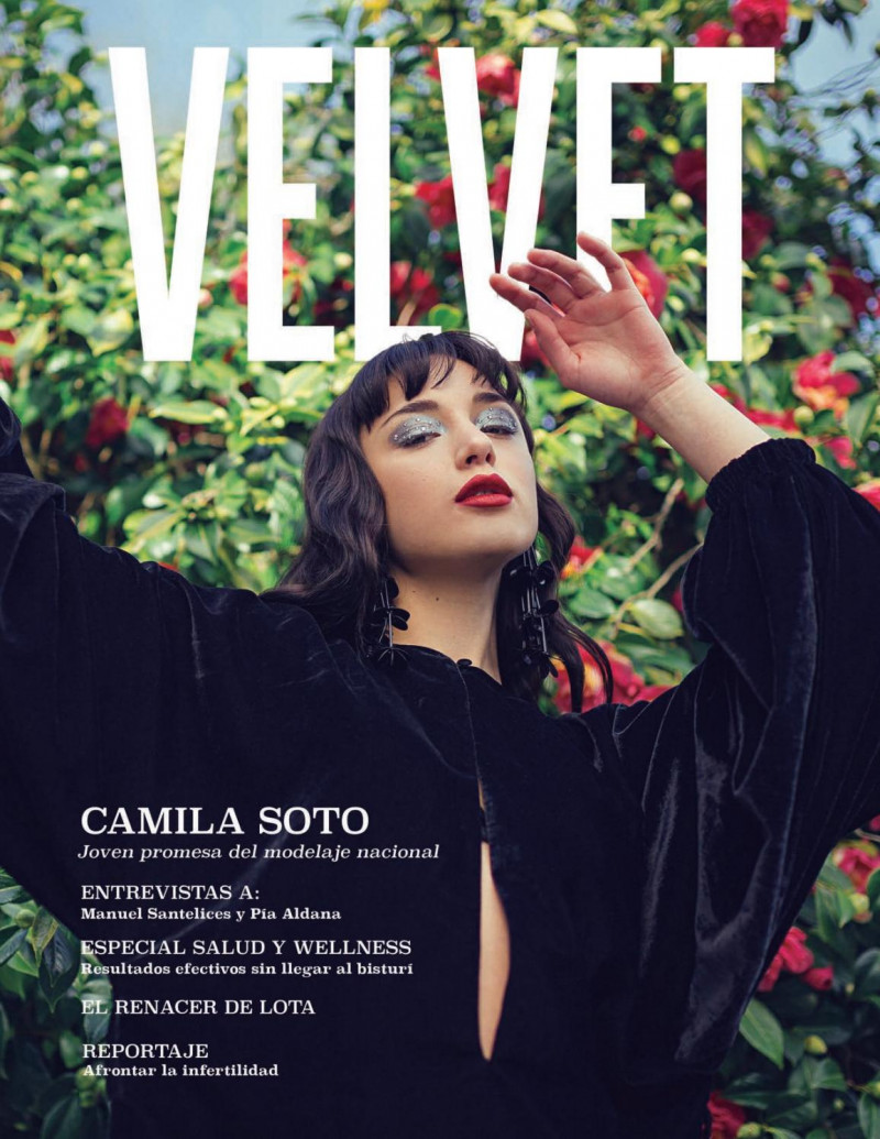 Camila Soto featured on the Velvet Chile cover from August 2019
