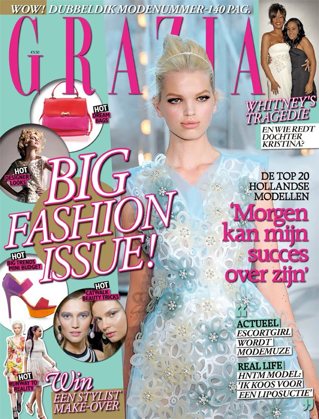 Daphne Groeneveld featured on the Grazia Netherlands cover from March 2012