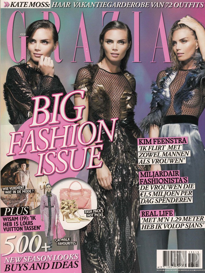 Kim Feenstra featured on the Grazia Netherlands cover from October 2013