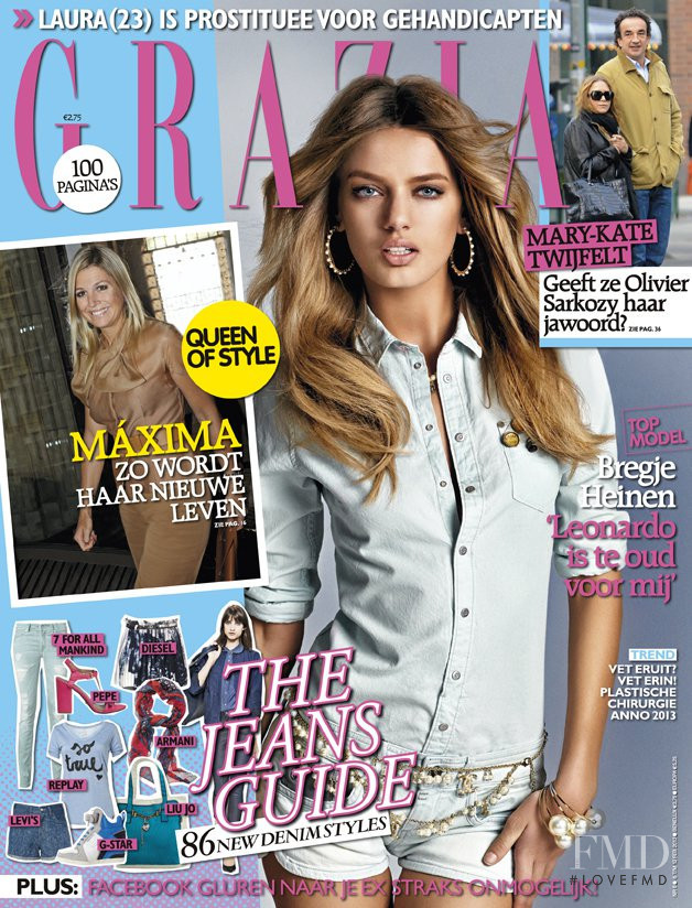 Bregje Heinen featured on the Grazia Netherlands cover from September 2013