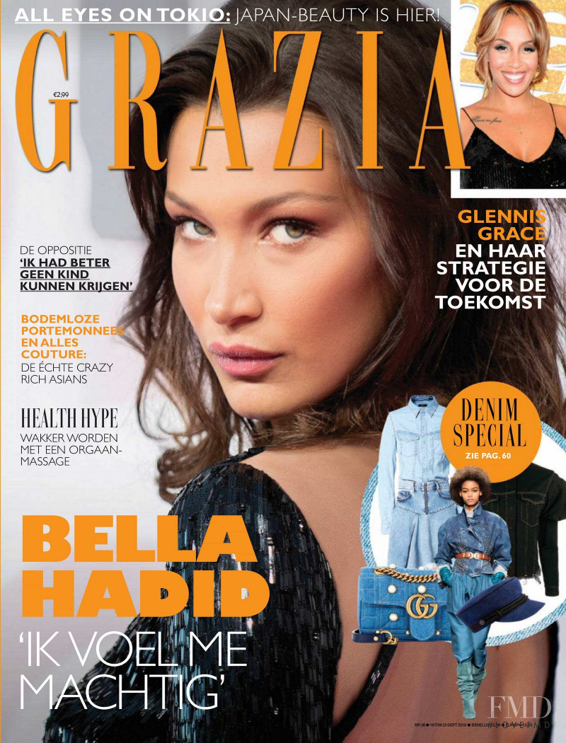 Bella Hadid featured on the Grazia Netherlands cover from September 2018