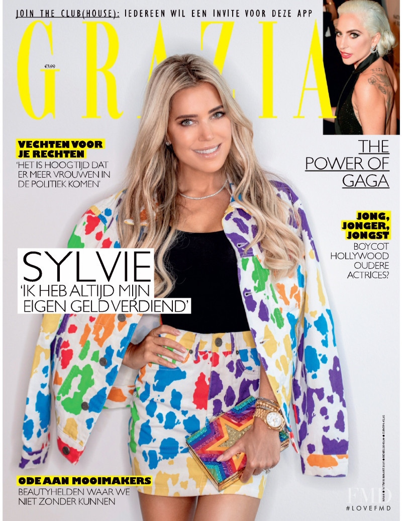 Sylvie van der Vaart featured on the Grazia Netherlands cover from March 2021