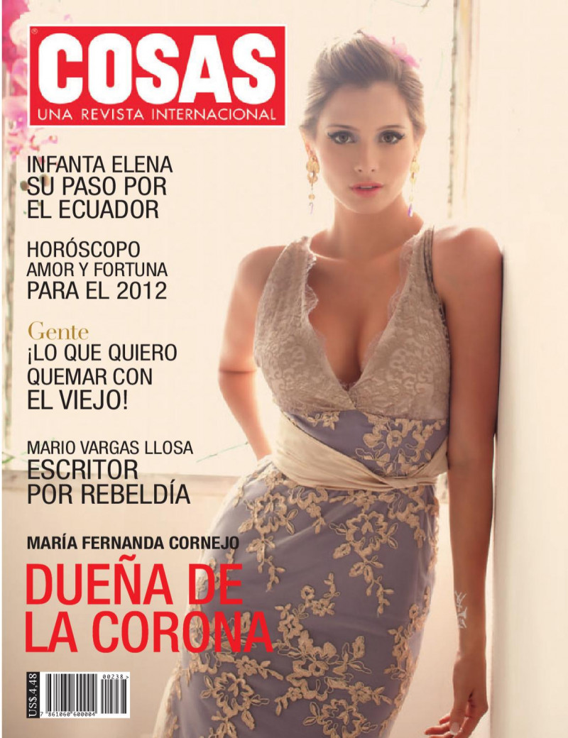 Maria Fernanda Cornejo featured on the Cosas Ecuador cover from December 2011