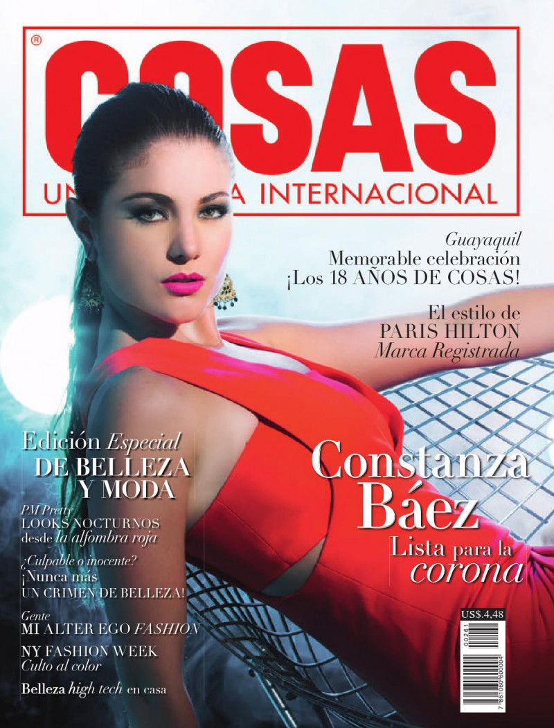 Constanza Baez featured on the Cosas Ecuador cover from November 2013