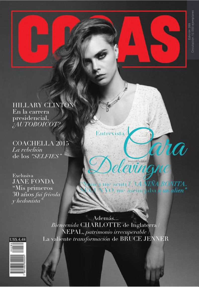 Cara Delevingne featured on the Cosas Ecuador cover from May 2015