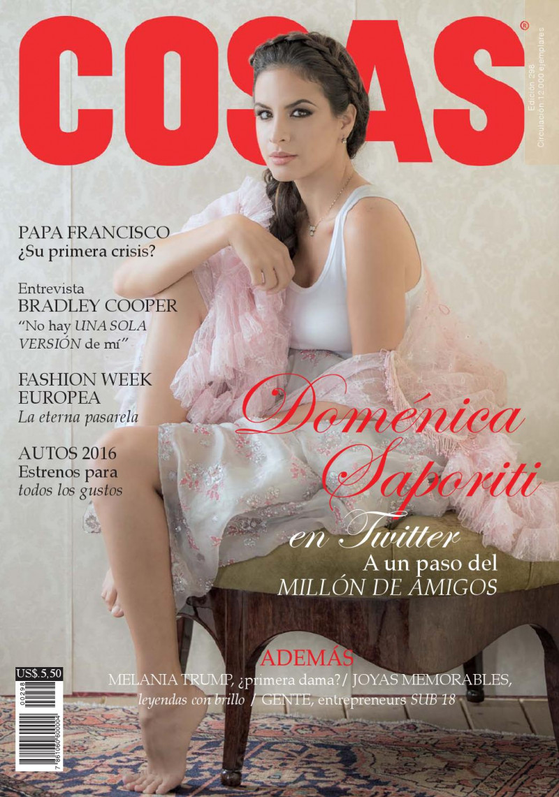 Domenica Saporiti featured on the Cosas Ecuador cover from November 2015