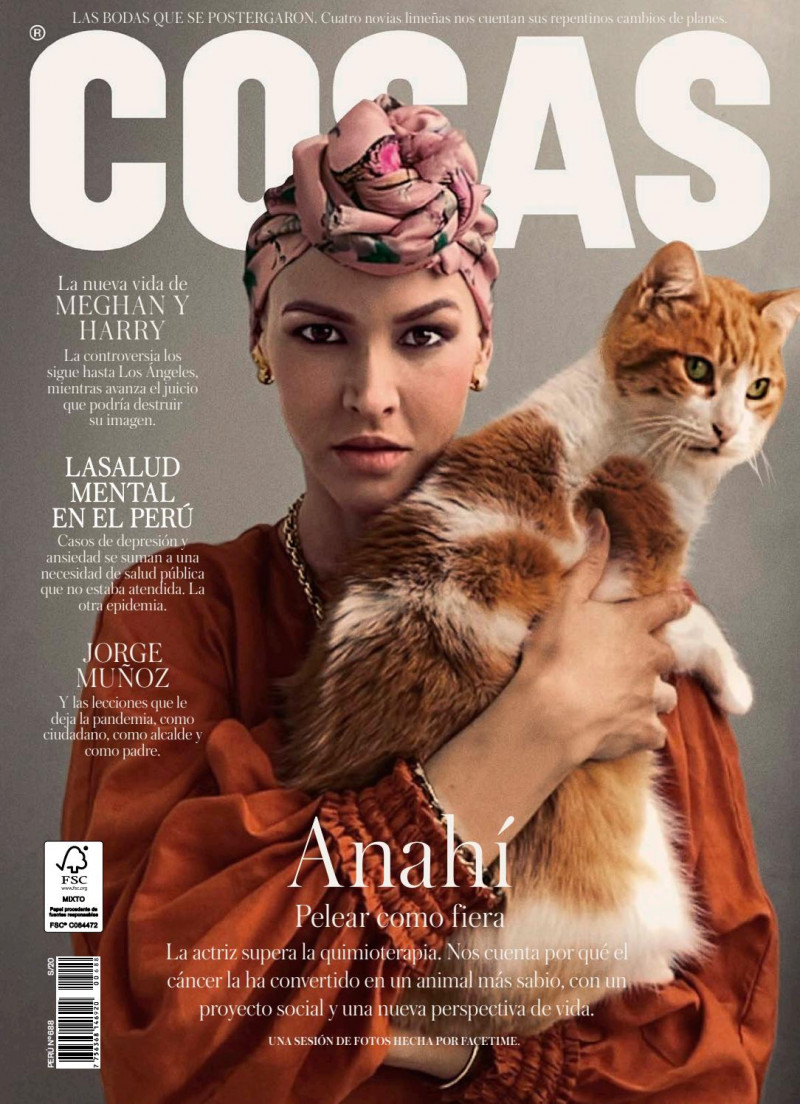 Anahi de Cardenas featured on the Cosas Peru cover from May 2020