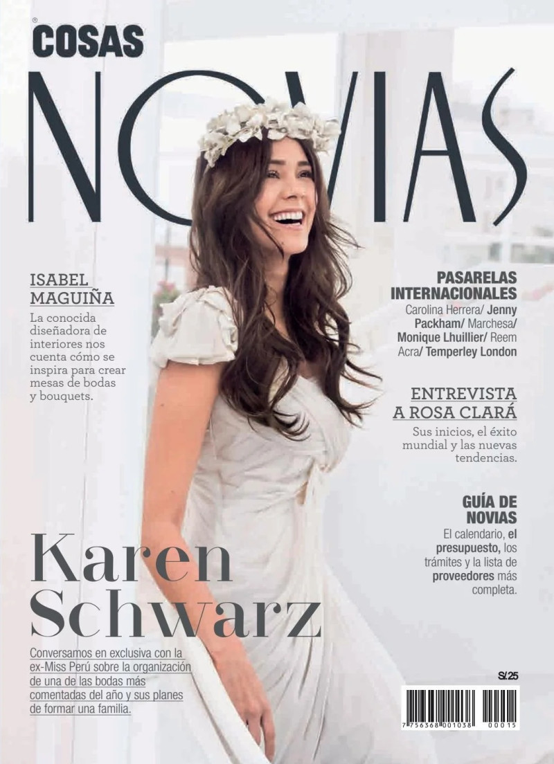 Karen Schwarz featured on the Cosas Novias Peru cover from August 2016