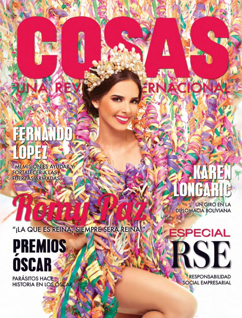 Romy Paz featured on the Cosas Bolivia cover from February 2020