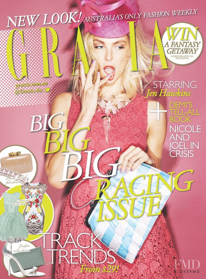 Jennifer Hawkins featured on the Grazia Australia cover from October 2012