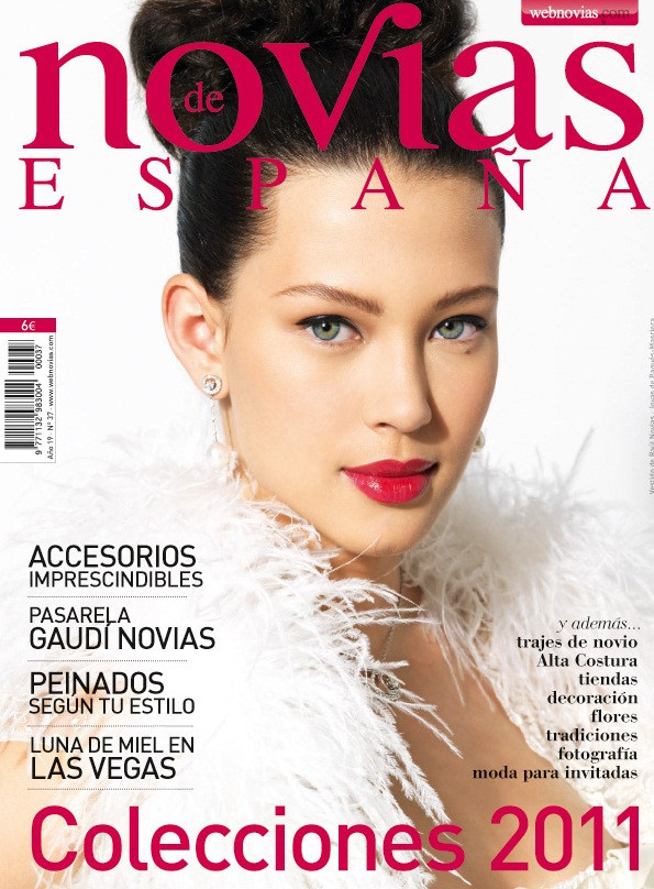 Michelle Carvalho featured on the Novias de España cover from March 2011