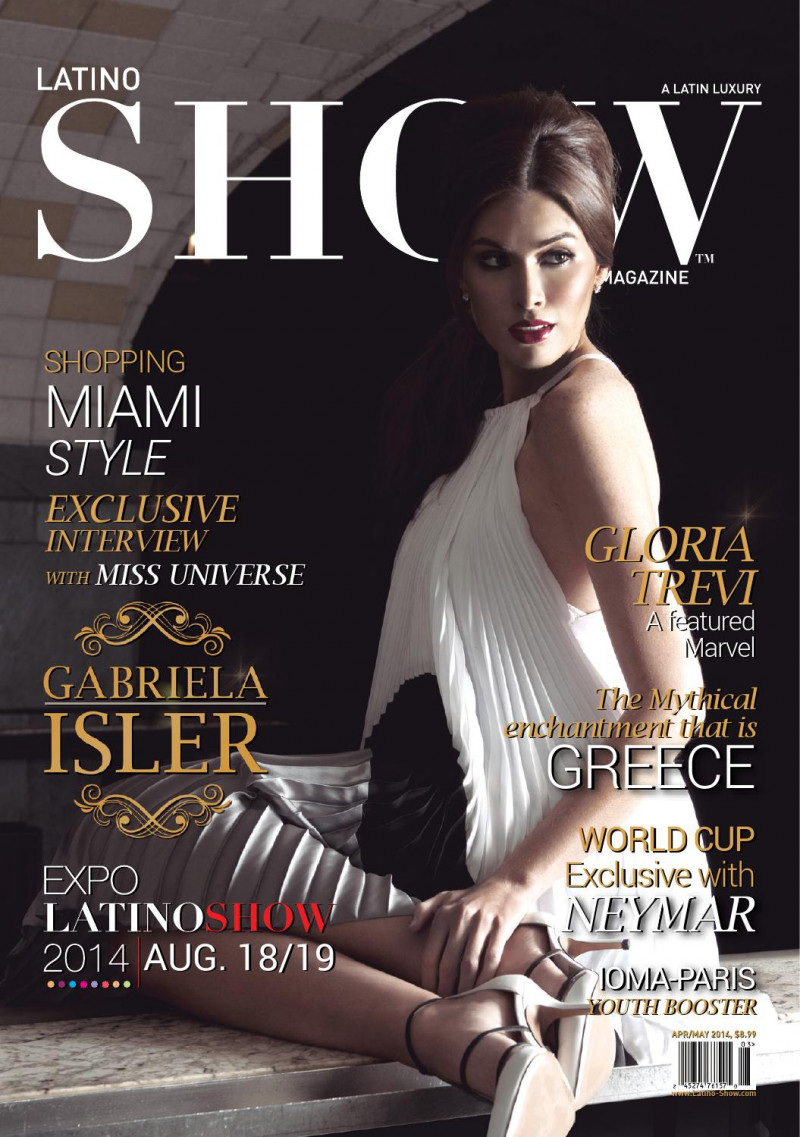 Gabriela Isler featured on the Latino Show cover from April 2014