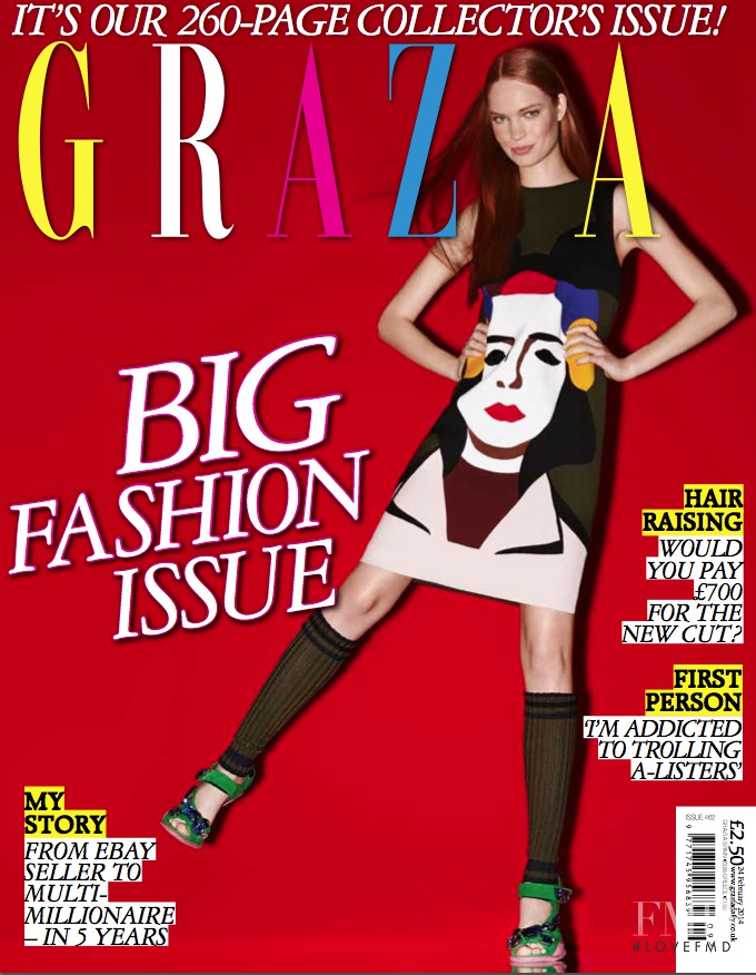 Luisa Bianchin featured on the Grazia UK cover from February 2014