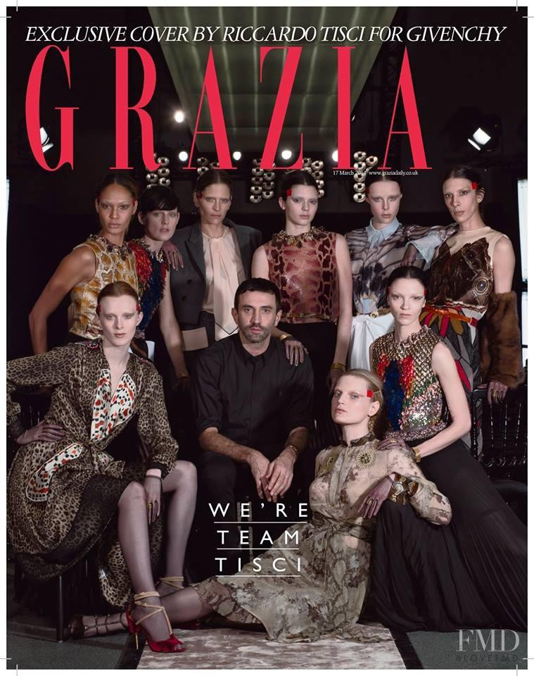 Mariacarla Boscono featured on the Grazia UK cover from March 2014