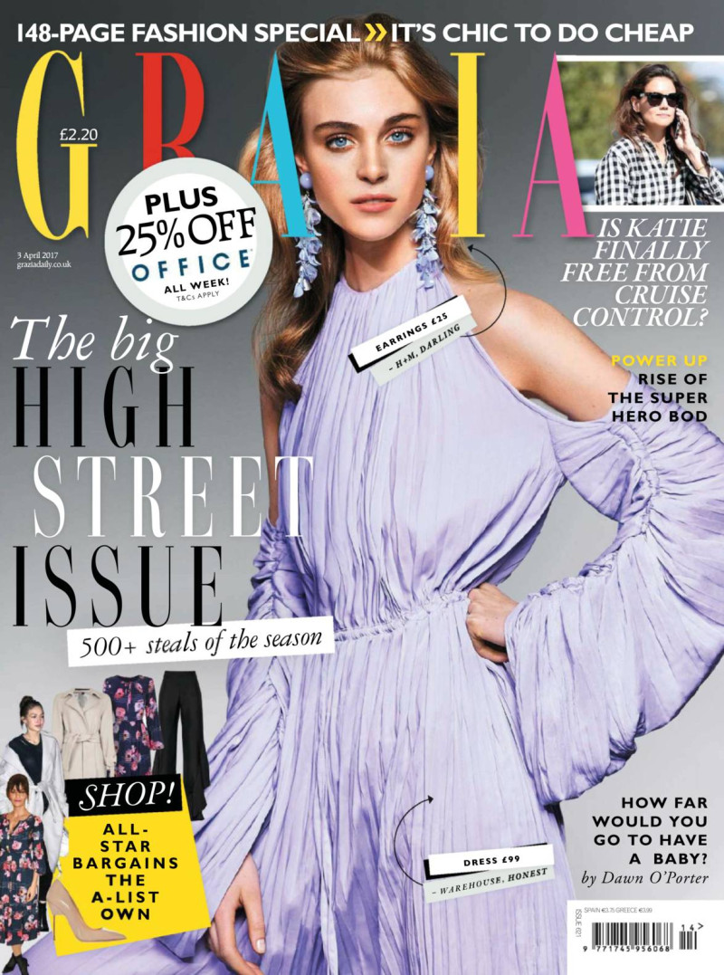 Hedvig Palm featured on the Grazia UK cover from April 2017