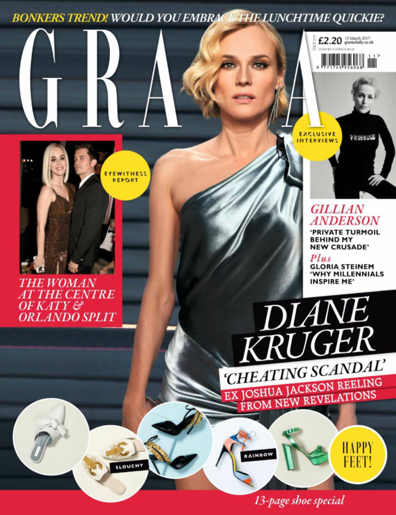 Diane Heidkruger featured on the Grazia UK cover from March 2017