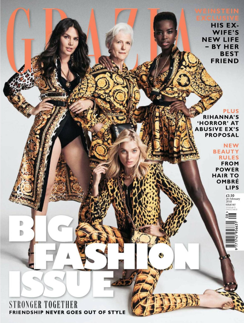 Elsa Hosk, Candice Huffine, Maria Borges, Maye Musk featured on the Grazia UK cover from February 2018