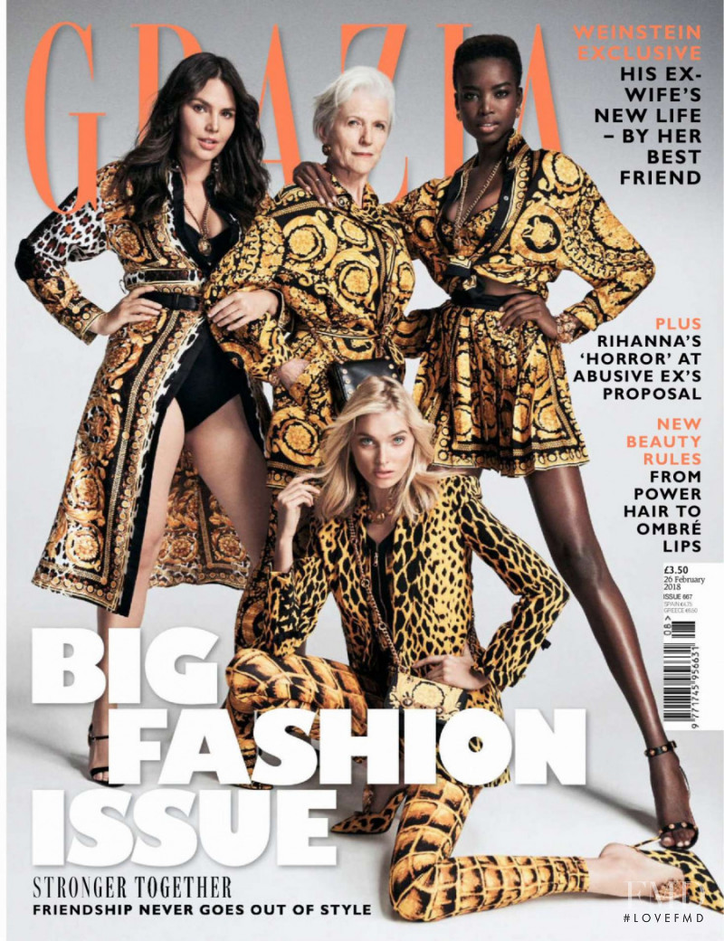 Elsa Hosk, Candice Huffine, Maria Borges, Maye Musk featured on the Grazia UK cover from February 2018