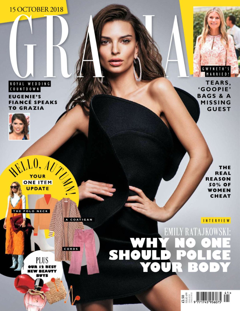 Emily Ratajkowski featured on the Grazia UK cover from October 2018