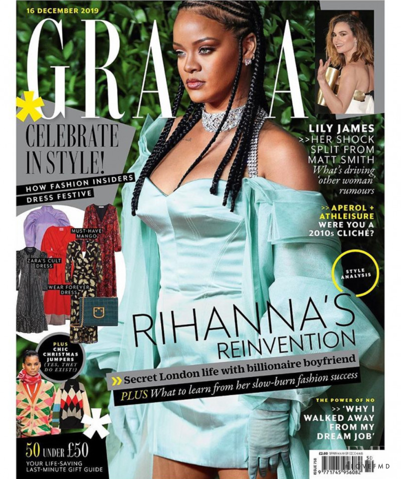 Rihanna featured on the Grazia UK cover from December 2019