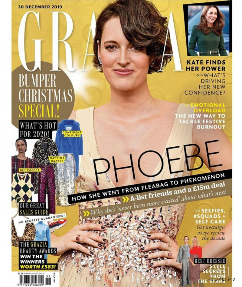 Phoebe Waller Bridge featured on the Grazia UK cover from December 2019