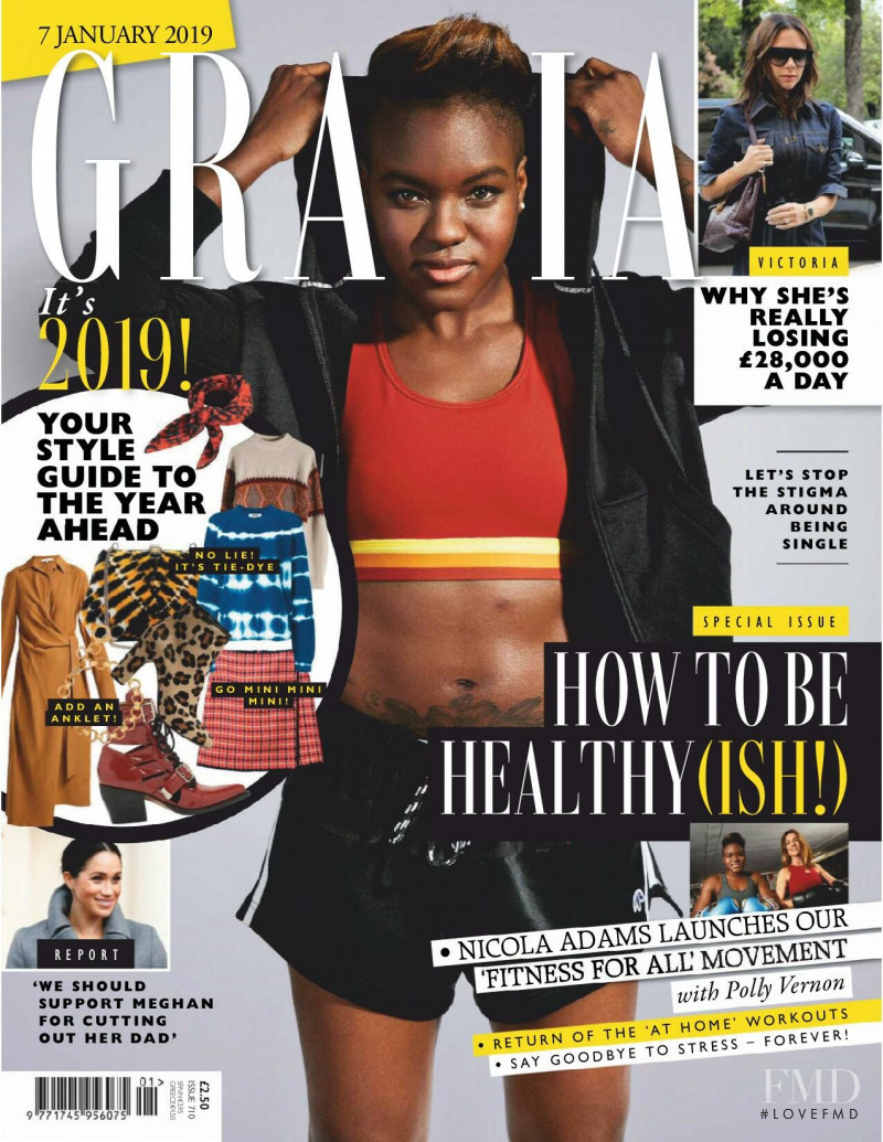 Nicola Adams featured on the Grazia UK cover from January 2019