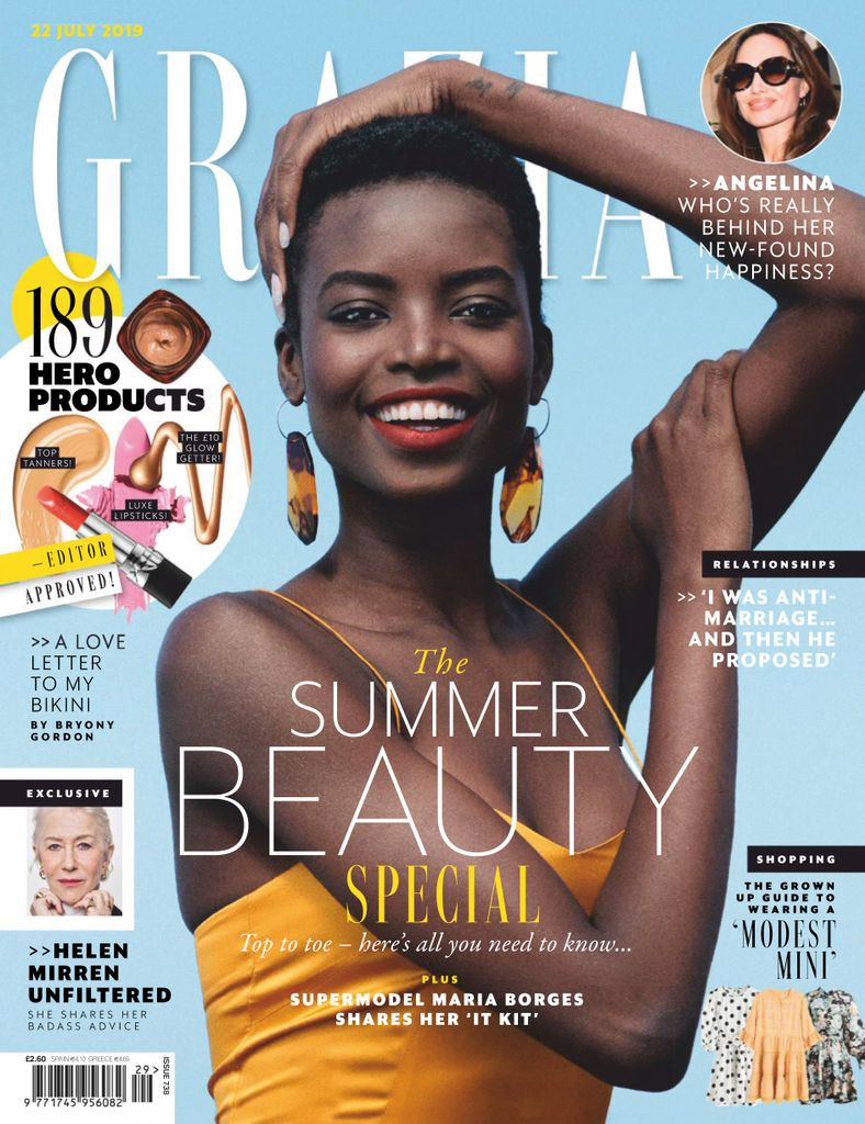 Maria Borges featured on the Grazia UK cover from July 2019