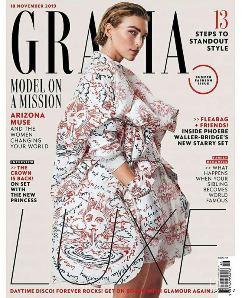 Arizona Muse featured on the Grazia UK cover from November 2019