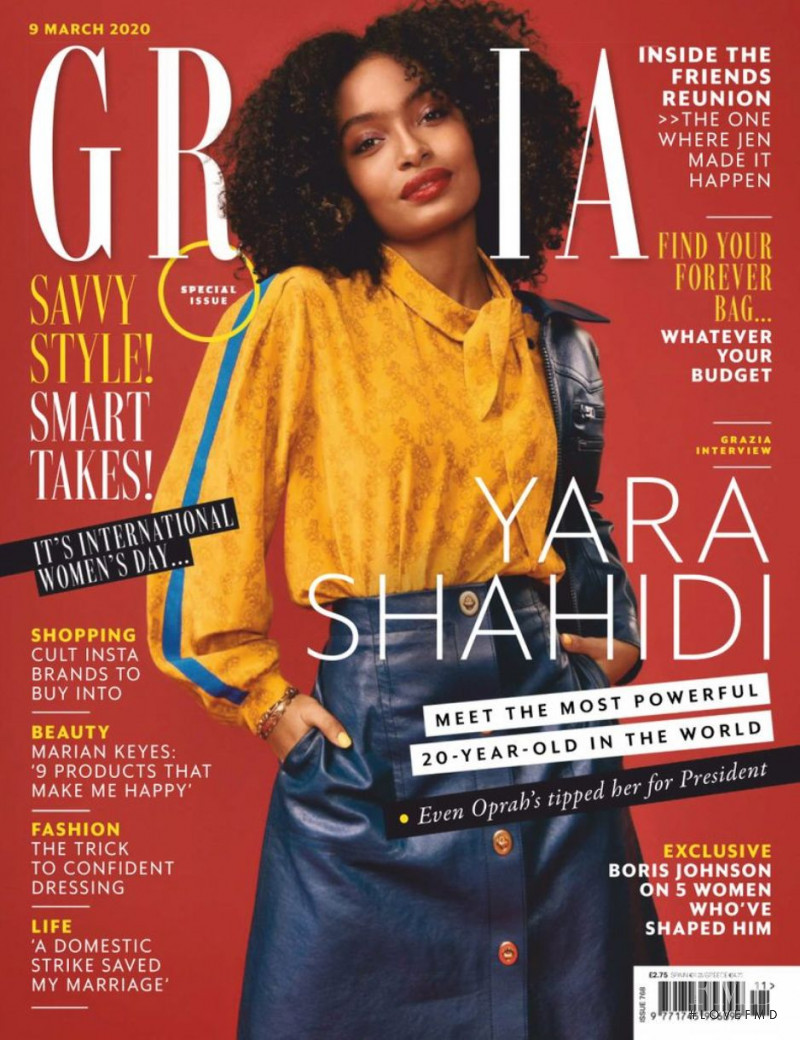 Yara Shahidi featured on the Grazia UK cover from March 2020