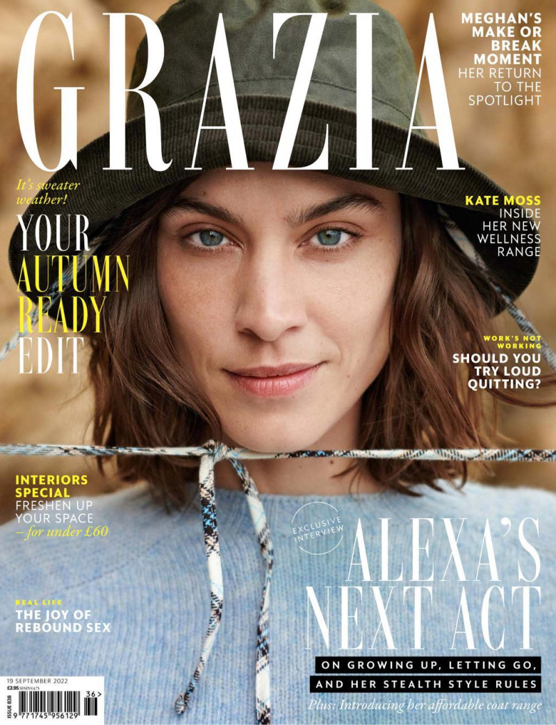 Alexa Chung featured on the Grazia UK cover from September 2022