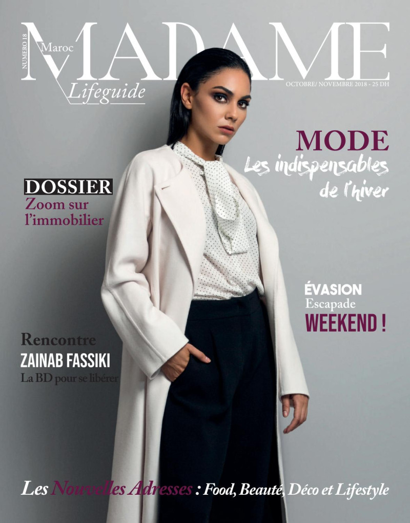 Chayma Elwouafi featured on the Madame Maroc Lifeguide cover from October 2018