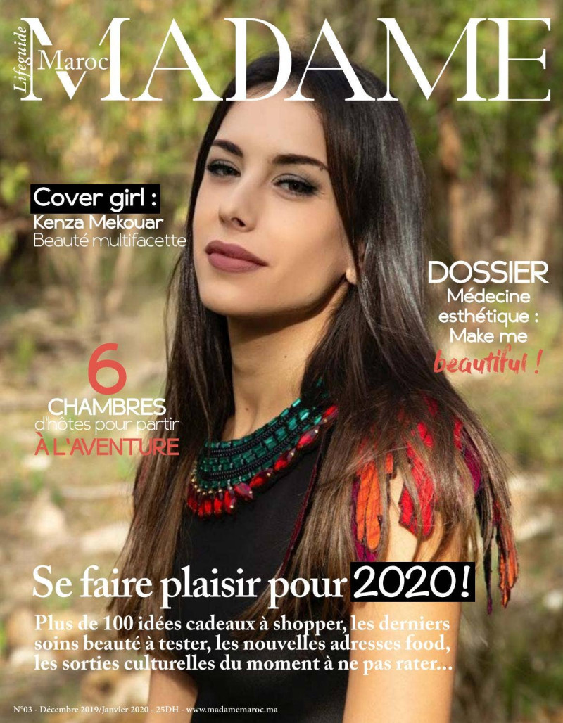 Kenza Mekouar featured on the Madame Maroc Lifeguide cover from December 2019