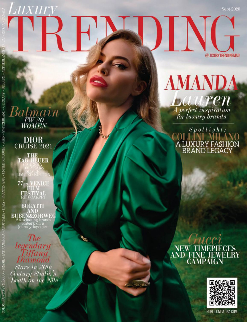 Amanda Lauren featured on the Luxury Trending cover from September 2020