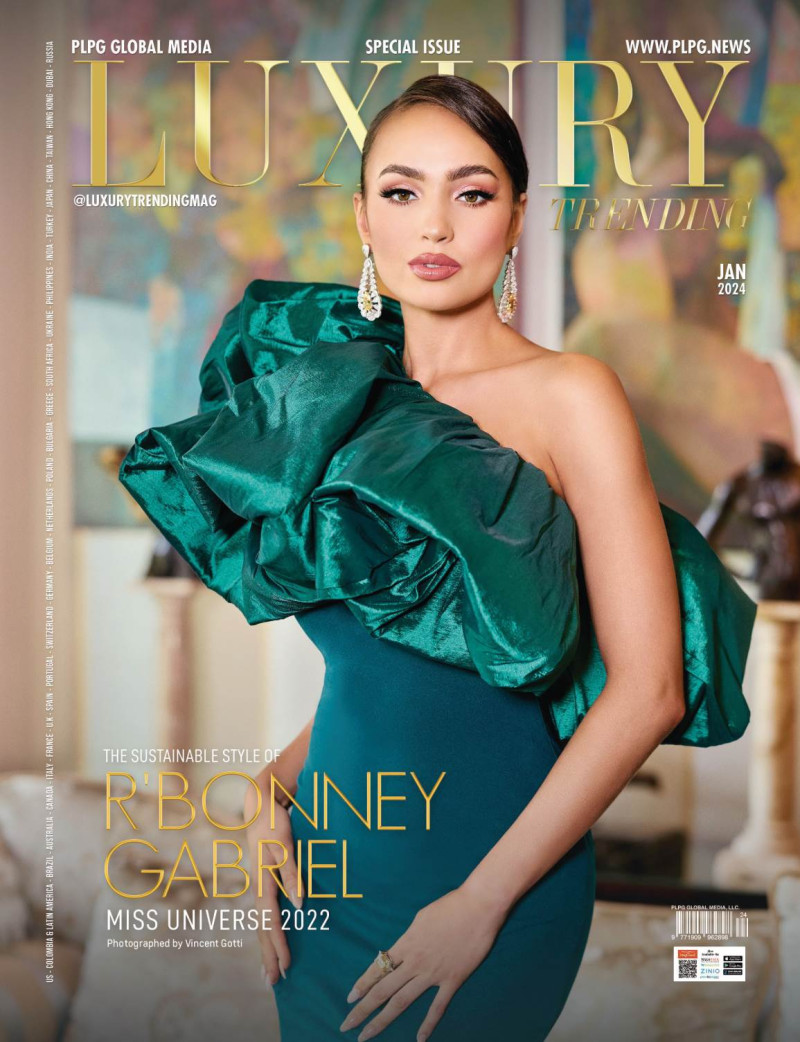 R\'Bonney Gabriel featured on the Luxury Trending cover from January 2024